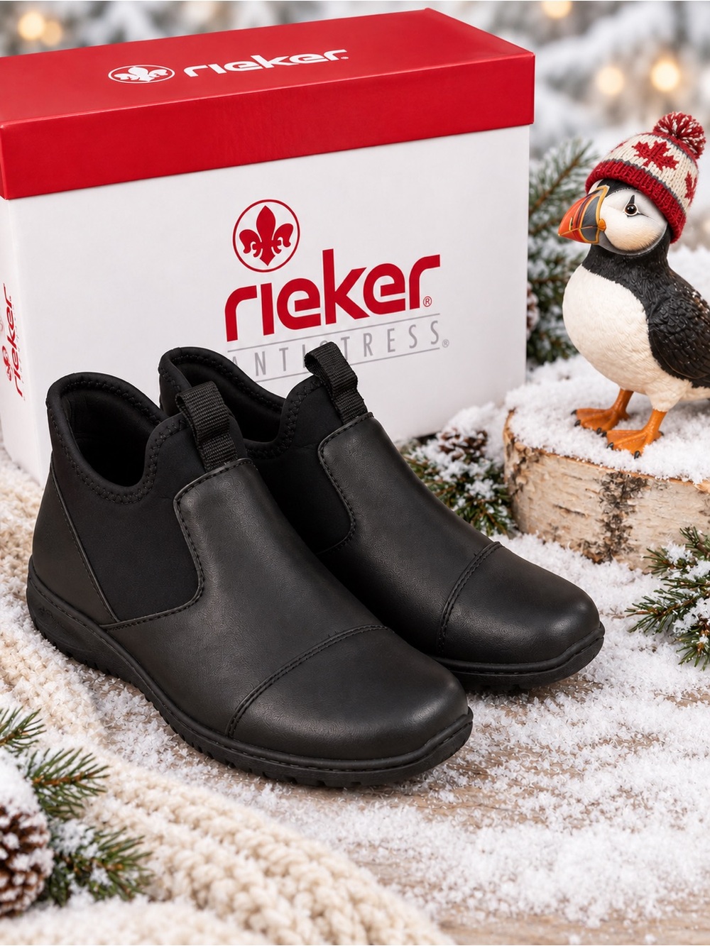Rieker L4677-00 Black Leather Ankle Boots | NWT | EU 37 / US 6–6.5